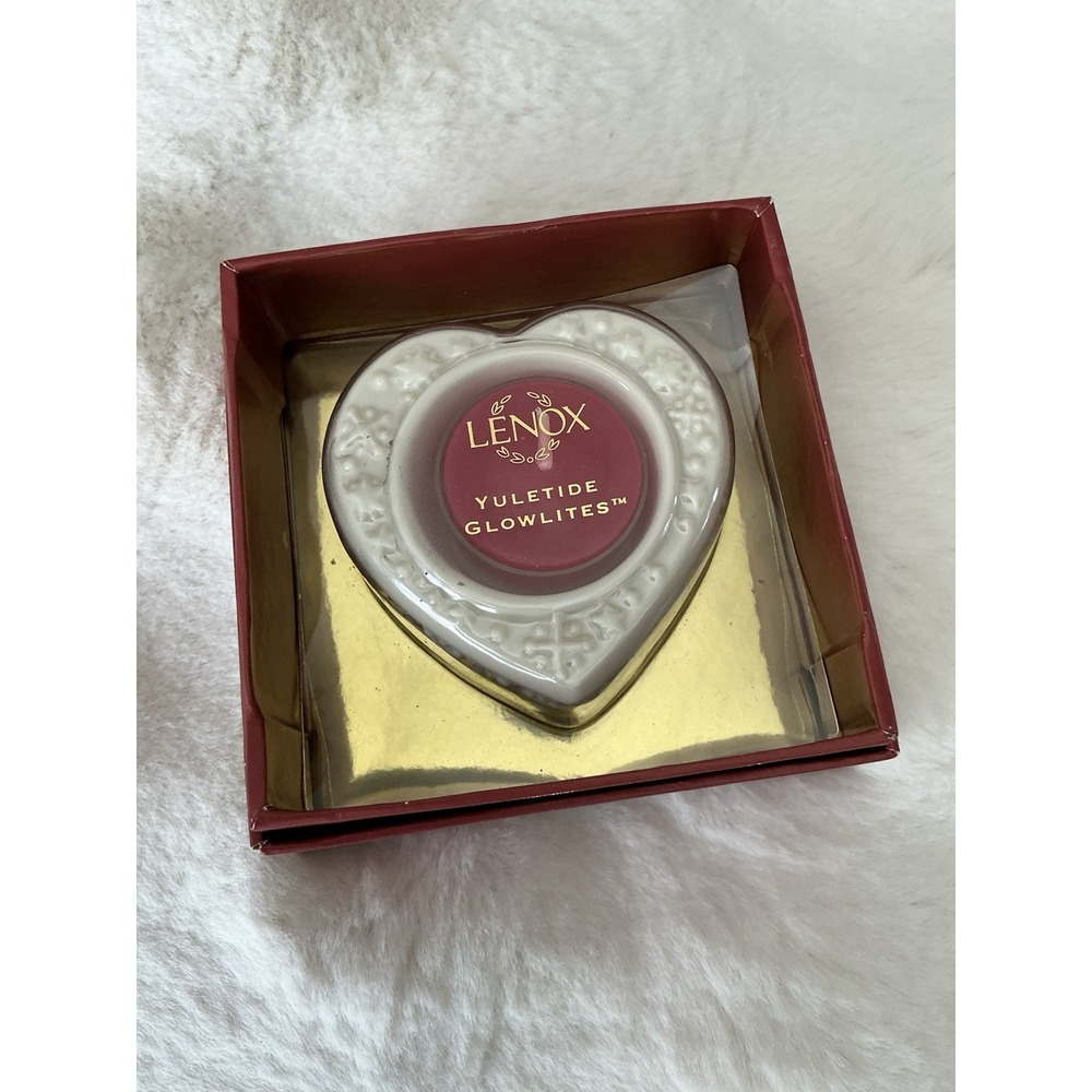Lenox Glowlites Holidays Present‎ Yuletide White Tea Light Candle Holder New
